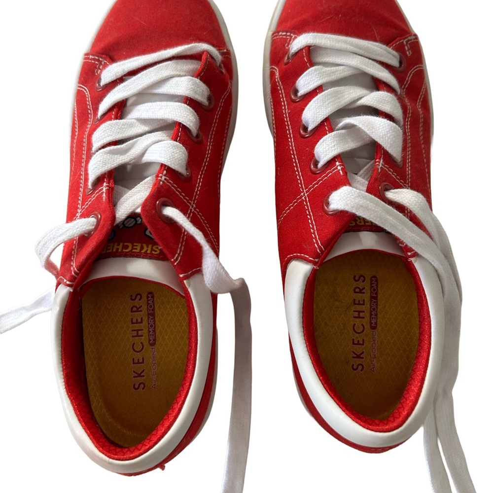 Skechers Red Women’s s Shoes with White Accents - Picture 2 of 4